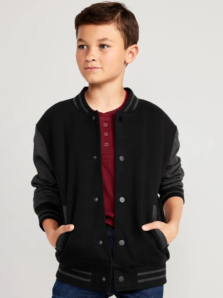 Button-Front Bomber Jacket for Boys