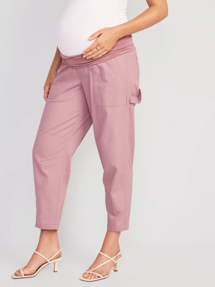 Maternity Rollover-Waist Utility Pants