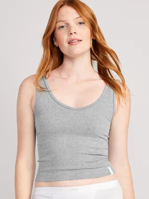 Rib-Knit Seamless Tank Top