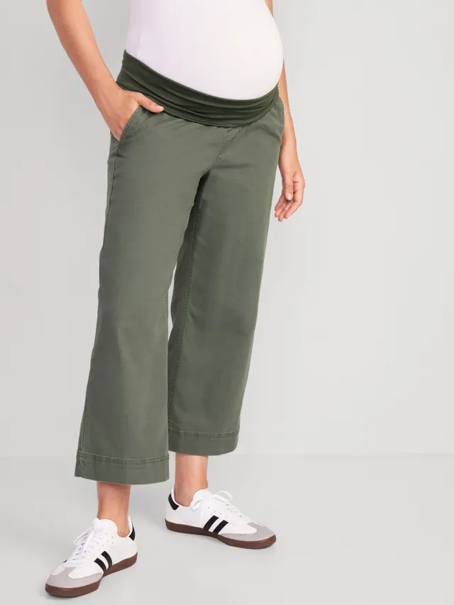 Maternity Rollover-Waist Utility Pants