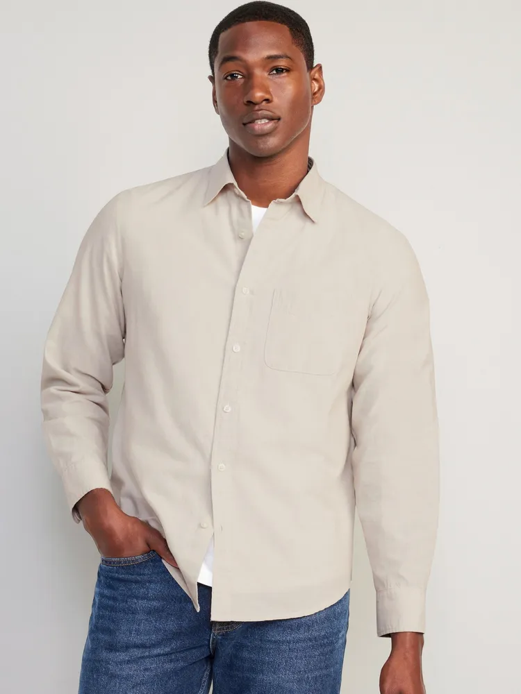 Old Navy Men's Regular-Fit Built-in Flex Everyday Shirt - White - Size L