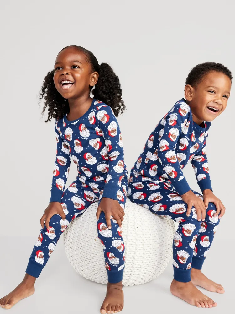 Gender-Neutral Matching Santa Claus Snug-Fit Pajama Set For Kids