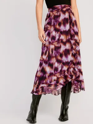 High-Waisted Ruffle-Trim Maxi Skirt for Women