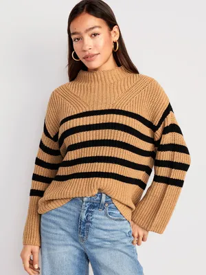 Mock-Neck Tunic Sweater for Women