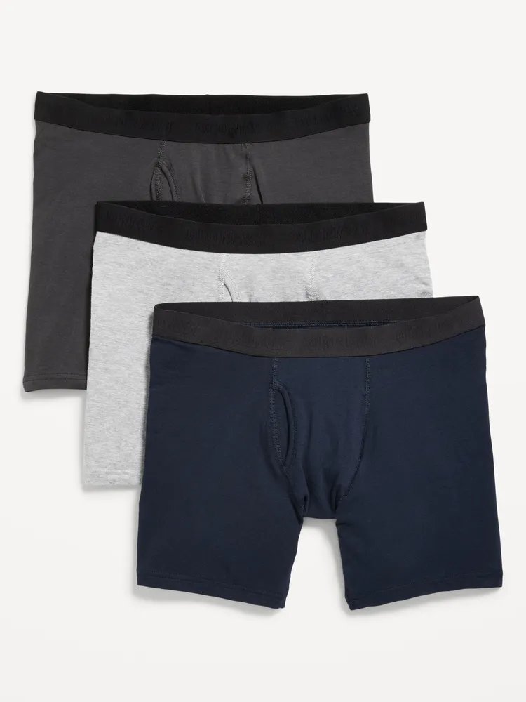 Soft-Washed 3-Pack Modal Boxer-Brief Underwear for Men - 6-inch inseam