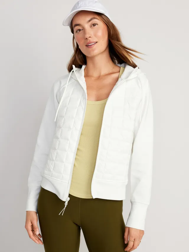 Dynamic Fleece Quilted Hybrid Zip Hooded Jacket for Women