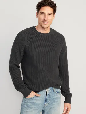 Crew-Neck Shaker-Stitch Sweater