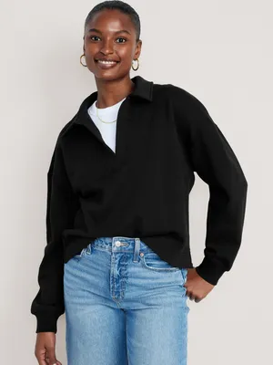 Collared Fleece Pullover for Women