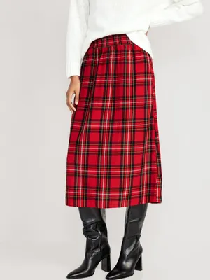 High-Waisted Smocked Midi Skirt for Women