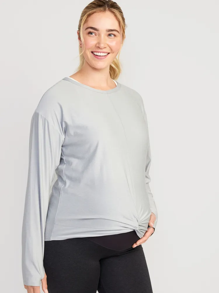 Maternity Long Sleeve Cloud 94 Soft Twist-Front Top