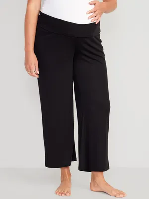 Maternity Rollover-Waist PowerChill Wide-Leg Pants