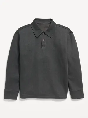 Long-Sleeve Fleece Polo Shirt for Boys