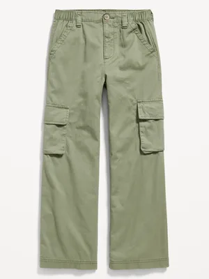 Mid-Rise Wide-Leg Cargo Jeans for Girls