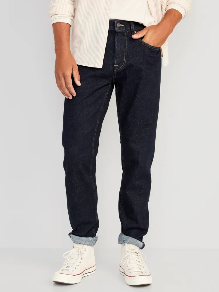 Relaxed Slim Taper Built-In Flex Dark-Wash Jeans