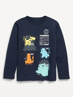 Long-Sleeve Gender-Neutral Pokmon Graphic T-Shirt for Kids