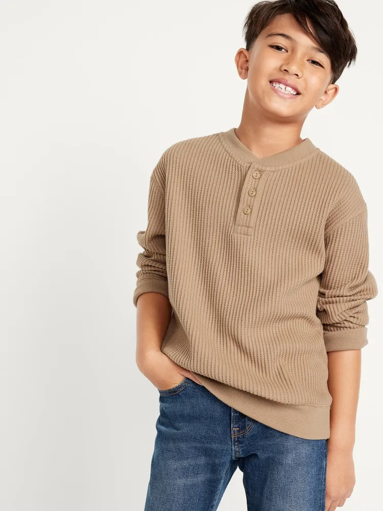 Old Navy Long-Sleeve Thermal-Knit Henley T-Shirt for Boys