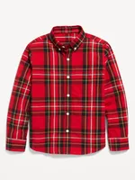 Patterned Poplin Built-In Flex Shirt for Boys