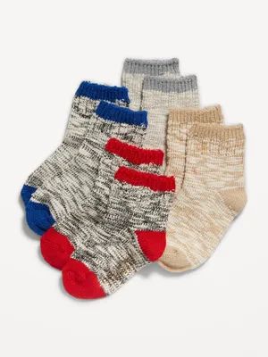Unisex Marled-Knit Crew Socks 4-Pack for Toddler & Baby