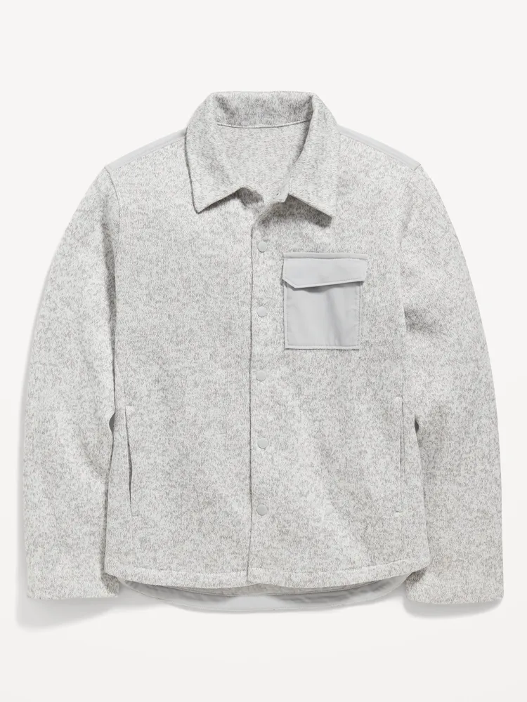 Sweater-Fleece Hybrid Shacket for Boys