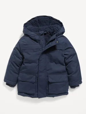 Unisex Hooded Zip-Front Water-Resistant Jacket for Toddler