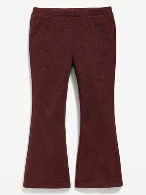 Metallic Rib-Knit Flared Leggings for Toddler Girls