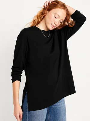 Vintage Long-Sleeve Tunic T-Shirt for Women