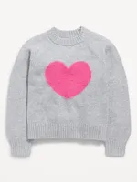 Cozy Mock-Neck Graphic Pullover Sweater for Girls