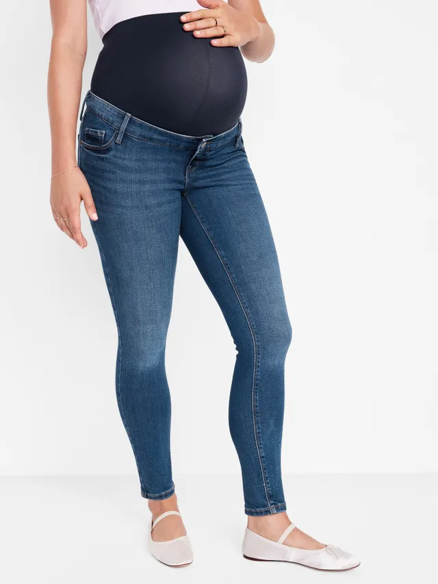 Old Navy Maternity Rollover-Waist Rockstar 360 Stretch Super-Skinny Jeans