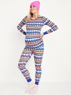 Maternity Matching Jersey Pajama Top and Pants Set