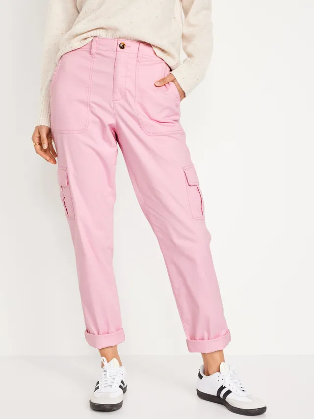 High Waisted Satin Cargo Trouser Pant