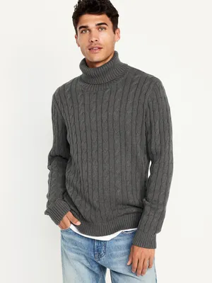 Cable-Knit Turtleneck Sweater for Men