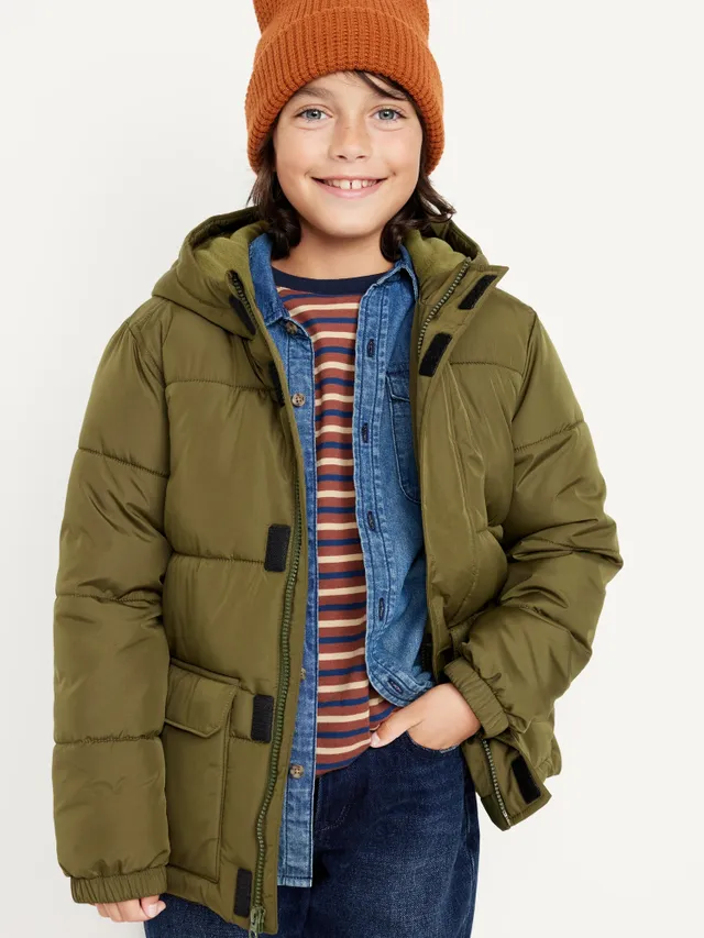 Frost-Free Water-Resistant Hooded Puffer Jacket for Men