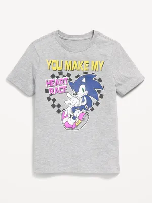Sonic The Hedgehog Gender-Neutral Valentines Graphic T-Shirt for Kids