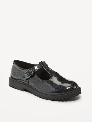 Glittery Faux-Leather Mary-Jane Shoes for Girls