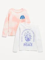 Long-Sleeve Graphic T-Shirt 2-Pack for Girls