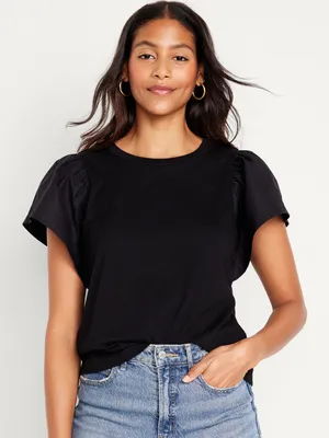 Flutter-Sleeve Combination Top