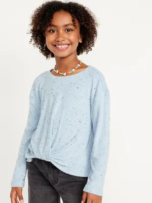 Long-leeve Twist-Front Top for Girls