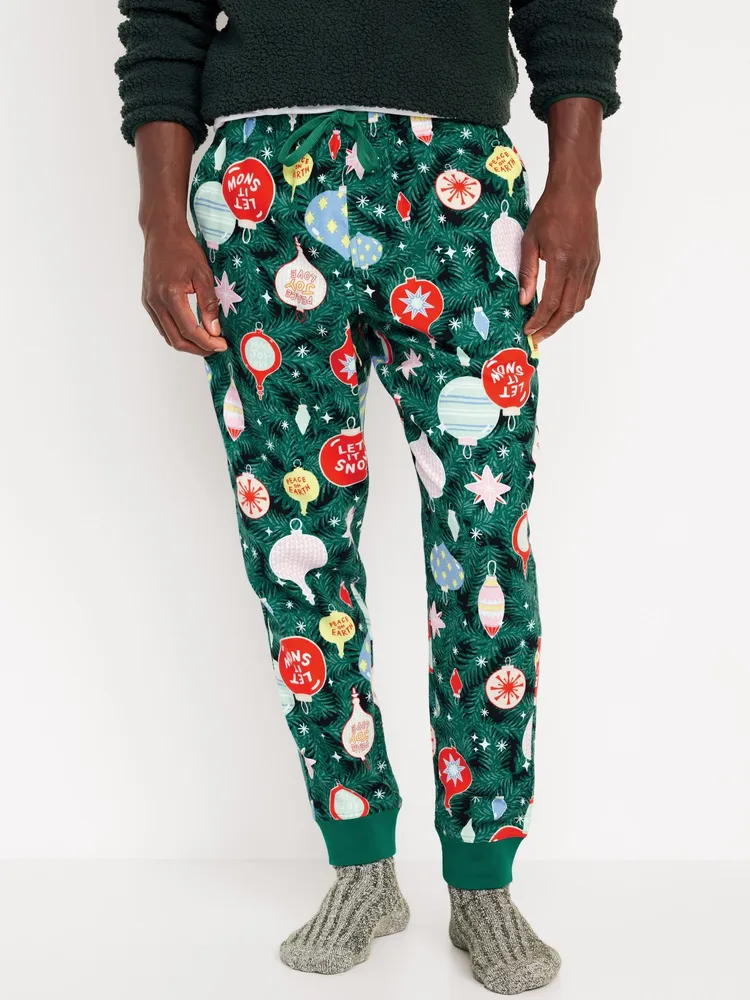 Matching Printed Flannel Jogger Pajama Pants