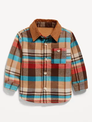 Cozy Flannel Microfleece-Lined Pocket Shirt for Baby