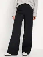 High-Waisted Pull-On Pixie Wide-Leg Pants