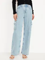 Extra High-Waisted Wide-Leg Cargo Jeans