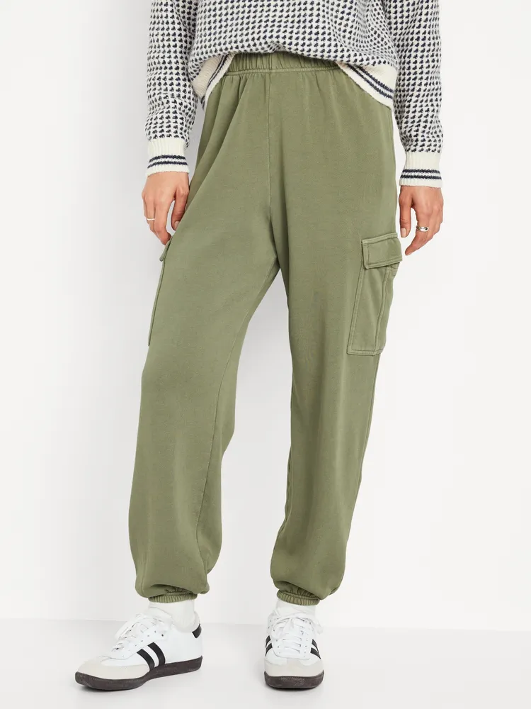High-Waisted Dynamic Fleece Cargo Trouser Pants