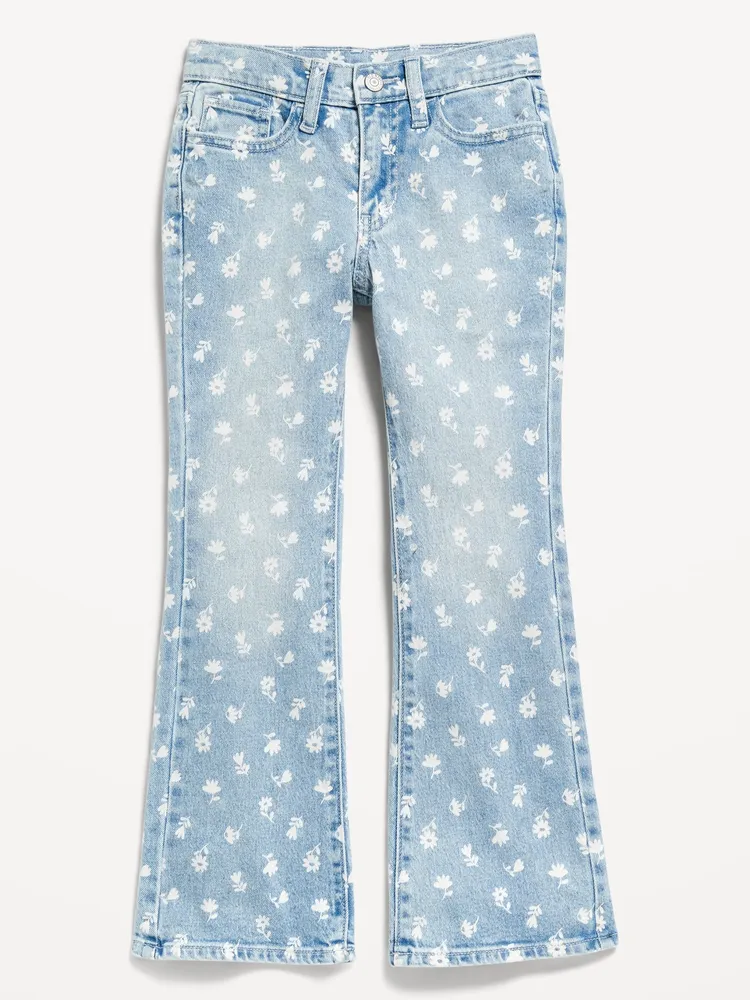 High-Waisted Printed Flare Jeans for Girls