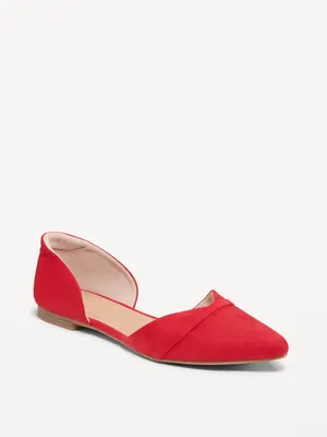 Faux-Suede DOrsay Flats for Women