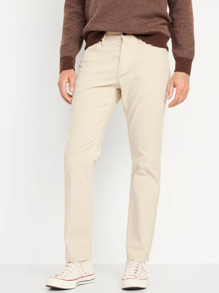 Slim Fit Corduroy Pants - White - Men