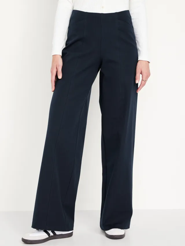 Liz Claiborne-Plus Womens Mid Rise Wide Leg Pull-On Pants, Color: Navy -  JCPenney