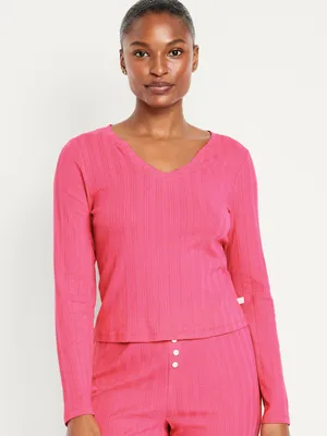 Pointelle Knit Pajama Top