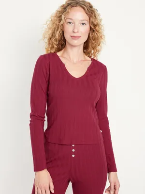 Pointelle Knit Pajama Top