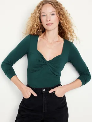 Fitted Twist-Front Top for Women