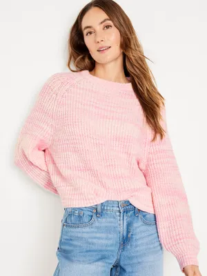 Cropped Crew-Neck Sweater for Women
